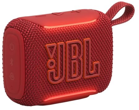 JBL Go 5, Ultra‑Portable Bluetooth Speaker, Waterproof, Red | Powerful JBL Pro Sound, AirTouch Pairing, Auracast, Ambient Edge Lighting, Bluetooth 6.0 and Up to 10‑Hour Playtime