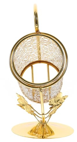 MAJORMENCH Metal Wine Bottle Holder Single Wine Stand Tabletop Display in Gold for Home Bar Decoration
