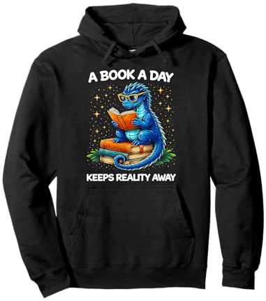 Un Libro al Giorno Tiene lontana la Realtà Dragon Fantasy Book Lover Felpa con Cappuccio