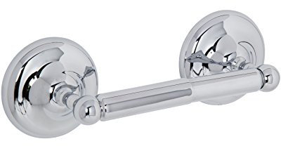 Croydex Flexi-Fix Grosvenor Toilet Roll Holder - Easy Install, Solid Brass with Chrome Plated Finish, Antique Design Toilet Paper Holder, Adhesive or Screw, No Drilling Required, All Fixings Inlcuded