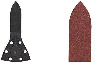 Bosch Professional Schleifzunge flach (für Dreieckschleifer) & Professional Schleifblatt für Dreieckschleifer Holz und Farbe (5 Stück, 32 mm, Körnung 80, C430)