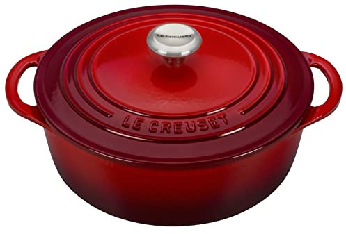 Le Creuset Enameled Cast Iron Classic Shallow Round Oven, 2.75 Quart, Cerise