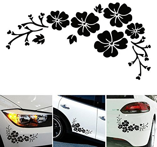 Adesivi multicolore Confezione di adesivi a fiore, etichetta delicata per auto, motivo floreale, 30 x 14 cm, etichetta impermeabile