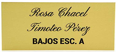 Placas Buzón Lote hasta 30 Comunidades de Vecinos (Dorada Mate/Grabado Negro)