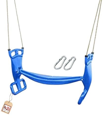 h2i Doppelschaukel für Kinder | Gondelschaukel mit Fußstützen & verstellbaren Seilen | Schiffschaukel inkl. Karabiner | Kinder-Schaukel für Outdoor | blau