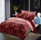 Luofanfei Bettwäsche Gestreifte 155x220cm Weinrot Streifen Bettwäsche Set 155 X 220 cm+80×80 cm Microfaser Bettdeckenbezug 3 TLG Bettbezug Doppelbett Set mit Reißverschluss