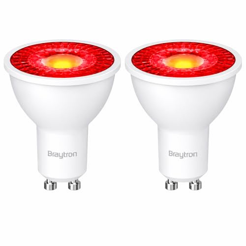 Braytron 2 X GU10 LED Spot Rot 7W – 38° Abstrahlwinkel, GU10 Fassung, 220–240V, 15.000h – LED Lampe für Deko, Garten & Eventbeleuchtung