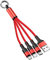 Zigmoon hair AOYIY Multi USB Charger Cable 15CM, 3-in-1 Short Fast Charging Cable Keychain with iP/Micro/USB Type C Connector for Cell Phones, Tablets and More (Red)