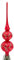 Lauschaer Christbaumschmuck - Christbaumspitze Rot Eislack mit Glitter Dekor in Silber-Gold, Ranke, Länge ca. 30 cm