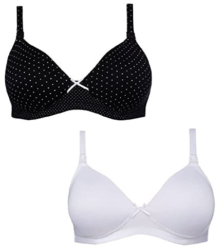 Suzy & Me Ladies Famous Make Maternity Nursing T-Shirt Bra. Cup Size DD-G (as8, Cup_Band, f, 36, Black/White)