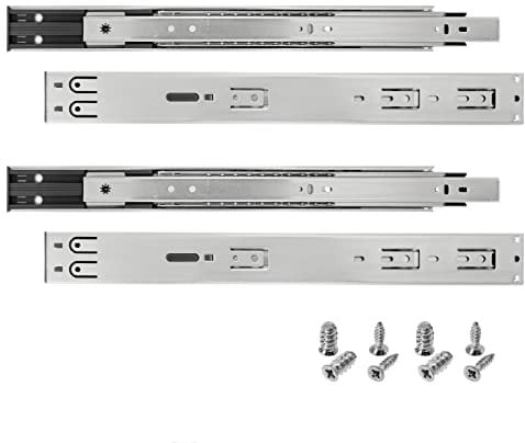 HELPMATE Schubladenschienen softclose Vollauszug 400 mm 2 Paar 4er Set Kugelvollauszüge Schubladenauszug Schienensystem Schubladenführung Stahl verzinkt silber inkl. Befestigungsmaterial