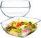 NUTRIUPS 2L Glass Mixing Bowl Set - Microwave Safe Clear Square Bowls for Salad, Mixing, Storing, and Preparing