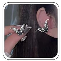 Inilbran Boho Schwarze Onyx Kristall Ohrringe Schwarze Onyx Fledermaus Ohrstecker Silber Onyx Ohrringe Vintage Onyx Herz Ohrringe Schmuck Für Frauen Und Mädchen