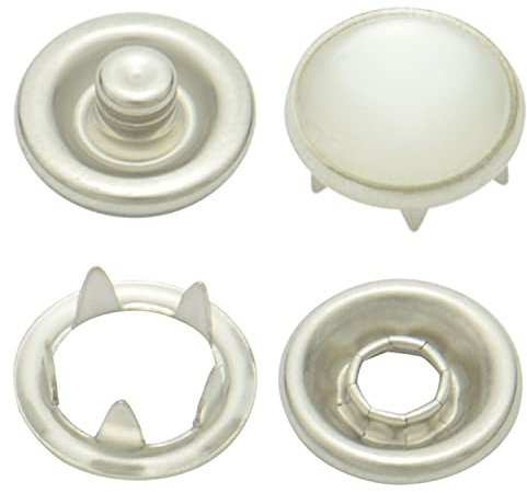 9,5 mm perlmutt Messing Jersey Druckknöpfe zum nieten (25 Stück) - Rostfreie Snaps für Bekleidung, Taschen, Leder & DIY Handwerk, Nähzubehör