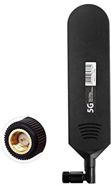 Vecys 4G LTE Antenna SMA Male Connector 12dBi 4G/5G High Gain Omni Directional Glue Stick Antenna 600-6000Mhz(Black,1 Pcs)