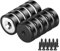 Wukong 10 Pieces Black Neodymium Magnets, 16 x 5 mm Strong Pot Magnet Round Hole Magnet with Mounting Screws (6KG Force)