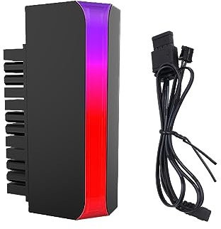 Alnicov 24Pin ATX Alimentation tête tournante néon ARGB 90 degrés Adaptateur Secteur pour Ordinateur Carte mère ATX Alimentation