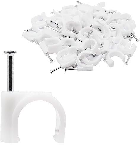 SWZHAI 50PCS White Half Clamp J-Hook Pex Pipe Clamps, 1/2 (12mm) OD, Pex Hangers for Tubing Pipe Support