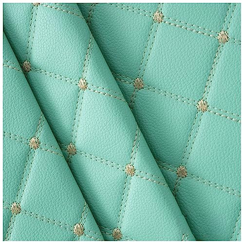 AITAF Grün Kunstleder Gesteppt Möbel Textil Meterware Polster Stoff PVC, für Autositze, Sofastuhlmöbel, Basteln, 155cm Breit