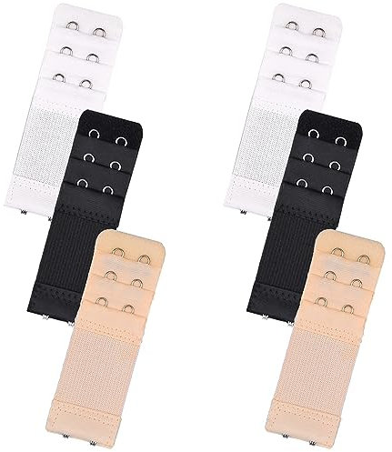 WKRTDY Set 6 Pezzi Ganci Reggiseno Estensione - Allunga e Prolunga Reggiseno con Gancetti per un Comfort Morbido ed Elastico. Adatti per Reggiseno con 3 File x 2 Ganci.