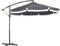 Outsunny Parasol déporté parasol de jardin Ø3 x 2,6 cm avec manivelle pied en croix 8 baleines gris