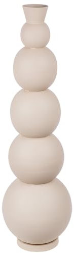 Casablanca Deko Vase groß Bodenvase modern XXL aus Eisen - Wohnzimmer Dekoration Blumenvase für Pampasgras Blumen - Farbe: Beige - Grau Höhe 112 cm