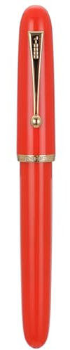 Jinhao 9016 Füllfederhalter Medium Heartbeat Point, Dadao Serie Rot Acryl mit großem Konverter zum Schreiben