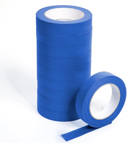 NORTHERN BROTHERS Masking Tape for Painting - 24 mm x 50 m Blue Decorators Tape, 10 Rolls