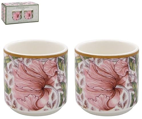 LESSER & PAVEY 2pc Ceramic Boiled Egg Cups Server Holder Fine China Morris Pimpernel Floral