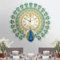 TESUGN 3D Moderne Wanduhr Pfau Wanduhren, Mute DIY Bunt Pfau Wanduhr Wandhängende 3D Metall Uhr Luxus Bunt Wohnkultur Europäische Pfauen Wand Uhr 60cm