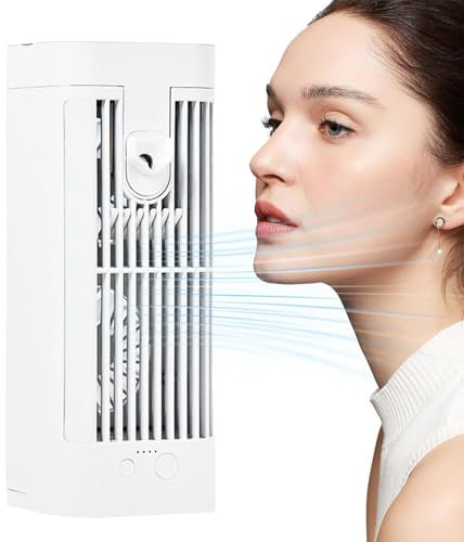 Aire acondicionado de mesa, enfriador de aire personal de ahorro de energía, enfriador de aire acondicionado USB con cable USB, ventilador de nebulización para dormitorio y habitación pequeña