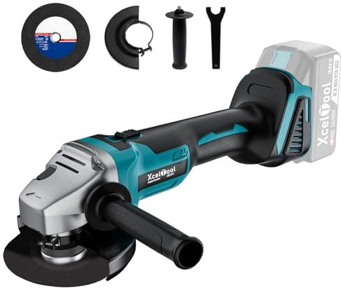 Cordless Angle Grinder Compatible with Makita 20V MAX Battery, 125 mm, 8000 RPM, Brushless Motor - Ideal for Grinding, Polishing, Rust Removal (Battery Not Included)