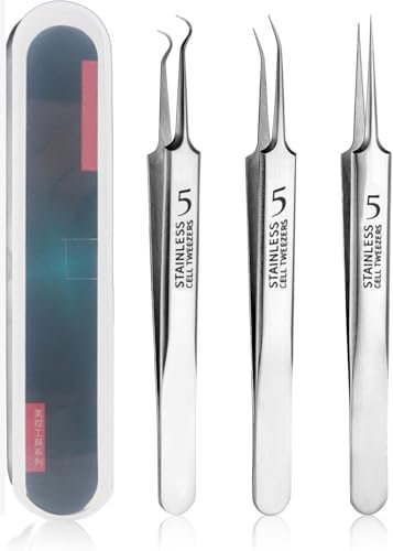 Bkemkri 3 PCS Pincettes À Boutons Ensemble de Dissolvant de Comédons en Acier Inoxydable Presse Comédons Pincettes À Points Noirs Dissolvant de Points Noirs Boutons pour Nettoyer les Pustules, Boutons