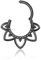 Lantine 2 Stück 16g Septum-Piercing Schwarz Minimalistische Lotusblume Scharnier-Segment-Clicker Daith Piercing Chirurgenstahl Tragus Rook 8mm