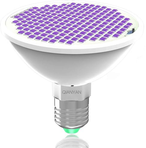 QIANYAN Ampoule LED UV pour Plantes d'Intérieur, Spectre Complet UVA/UVB 300-400nm,Stimulateur de Chlorophylle & Floraison Fructification, Lampe Ultraviolet Économe pour Hydroponie et Serre