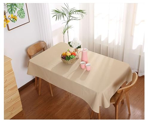 Homxi Outdoor Tischdecke Quadrat,120 W x 120 L cm,Tischwäsche Tisch Polyester Einfarbig Beige Tischtuch für Tisch