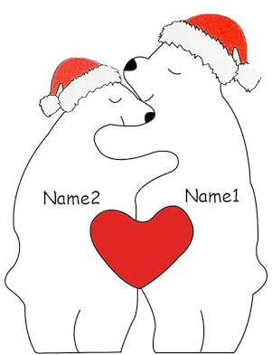 Benutzerdefiniertes Holzbär-Familienpuzzle mit 2-6 Namen, 2025 Custom Family Bear Puzzle Geschenke, personalisierte Bärenfamilie Holzkunstpuzzle für Heimdekoration