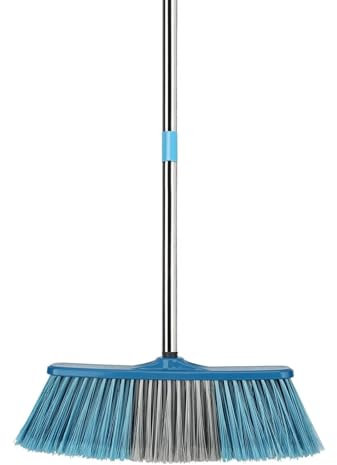 QAUUCP StraßEnbesen Großer Bodenreinigungsbesen, Verstellbarer Langer Griff, steife Borsten, Fugenbesen, Schrubber for die Reinigung von Außenhöfen