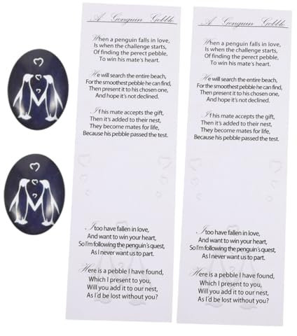 MAGICLULU Pinguin Umarmung Pinguin Kieselstein Glasschmuck Pinguin Zum Valentinstag