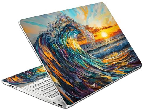 Laptop Skin Decal HP 15.6 - Great Wave, Laptop Cover Sticker, No Cutting Required, No Bubble, Waterproof, Scratch Resistant - Including Wide Screen and Wrist Pad