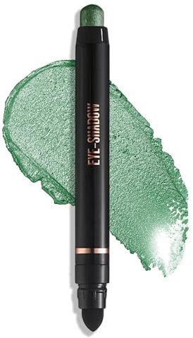 Erinde Ombretto Stick Verde Shimmer, Finitura Metallica e Perlata, Impermeabile e a Prova di Sbavature, Tenuta fino a 8 Ore, Alta Pigmentazione, Texture Cremosa e Setosa, con Pennello, Vegana #10