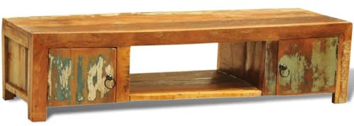 OHOOWOO Muebles TV Mueble para la TV Vintage con 2 Puertas Madera reciclada