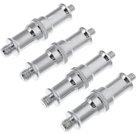 4 Stück Edelstahl Gewindeschraubenadapter 1/4 3/8 für Kamera | Standardadapter Silber, für Blitz und Kamera, Kompakt und Leicht, Reise und Interview, Trägt Schwere Geräte