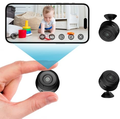 Spy Mini Camera 1080P WiFi, Hidden Camera with Motion Detection APP Control, Small Wireless Nanny Cam for Home Security Monitoring, Clear Night Vision, Real-Time Record, Cloud & TF Storage