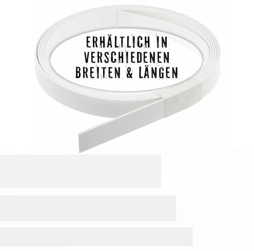INTRA-TEC Fensterleiste Kunststoff Weiß 20 mm breit - 6 m lang | Selbstklebend mit Schaumklebeband | 2,5 mm Stark | Für Innen & Außen | Flacheiste Hart-PVC Wetterfest