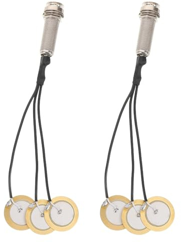 Selbstklebender Piezo Tonabnehmer für Kalimba und Daumenklavier, 2 Stück | Hochempfindlicher Sensor, Geräuschminimierung und Klangverstärkung, Gummi Metall, Einfache Montage