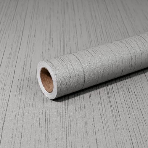 MeenJewe Grey Sticky Back Plastic 40 x 300 cm Peel and Stick Wallpaper Self-Adhesive Contact Paper Waterproof Vinyl Removable Wall Paper for Bedroom,Cabinets,Living Room,Shelf Liner