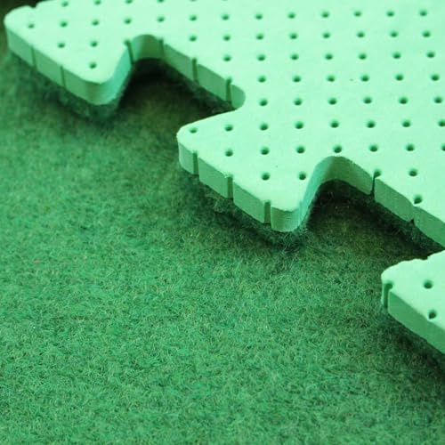 Actiasmat - Interlocking Artificial Grass Tile with EVA Base, 1m x 1m x 18mm (4, Green, Surface Area (sqm): 4 Sqm)