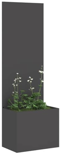 Tomostar Jardinière avec Brise Vue, Bac à Fleurs Lit de Jardin Surélevé Fretwork Noir 50x150 cm