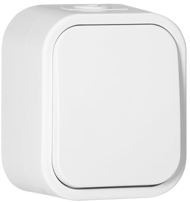 Miratic Pulsador Timbre Exterior 10A 250V IP54 - Interruptor Pared de Superficie Resistente al Agua y Polvo (Blanco)